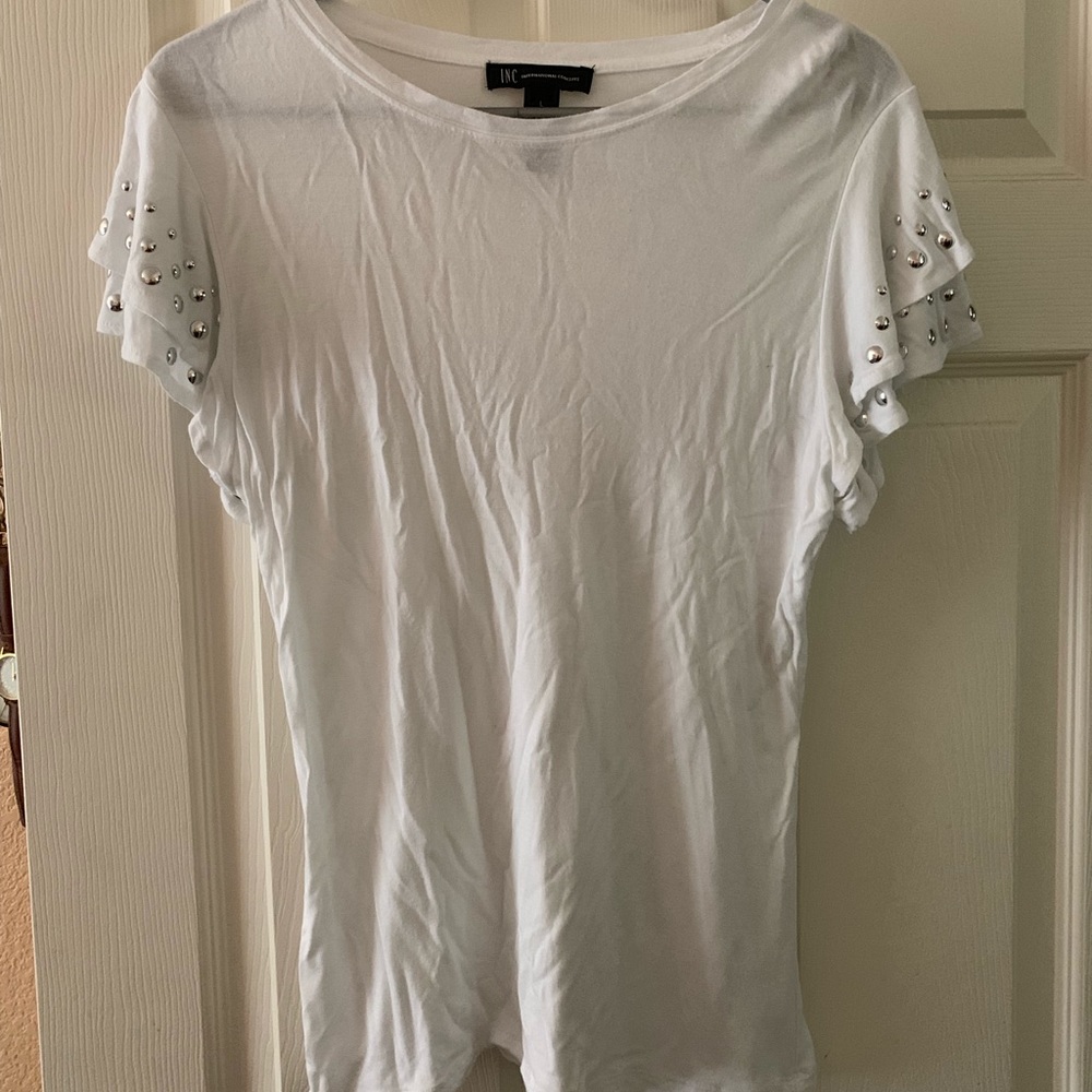 White Blouse w/ Beaded Sleeves